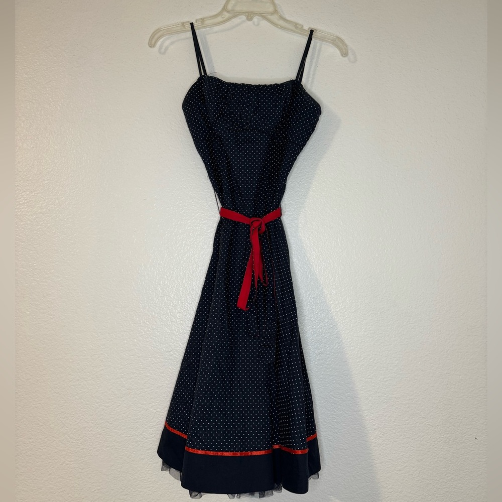 Navy Blue Polka Dot Dress